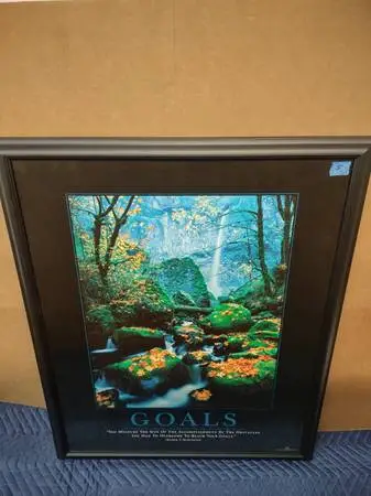 Goals Wood Framed Matted Artwork w/Glass New $270