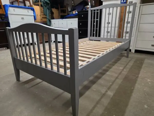 Pottery Barn Gray Wooden Twin Size Bed Frame