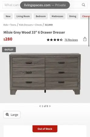 Dresser, Living Spaces