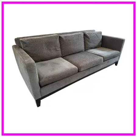 Contemporary Track Arm Sofa, Gray Velvet