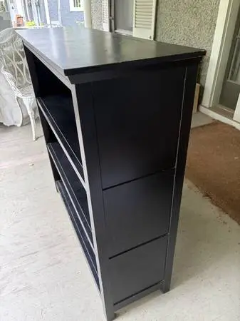 Black Bookcase with Three Shelves