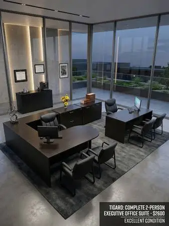 COMPLETE 12-Piece Commercial 2-Person Executive Office Suite