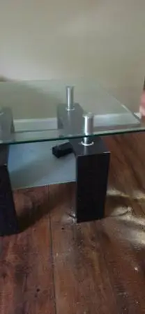 Glass top coffee table
