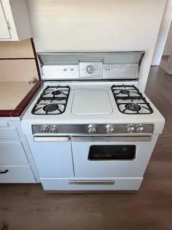 VINTAGE 1950s KENMORE 5 BURNER GAS STOVE OVEN WORKING CONDITION MCM