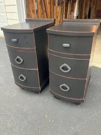 Vintage Solid Cherry Tall Deep Nightstands