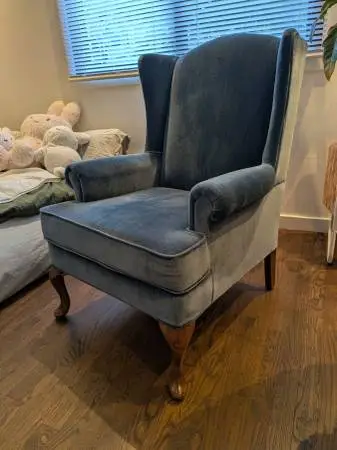 Vintage Queen Ann Wing Back Chair