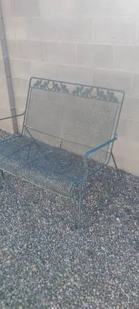 wrought iron glider love seat