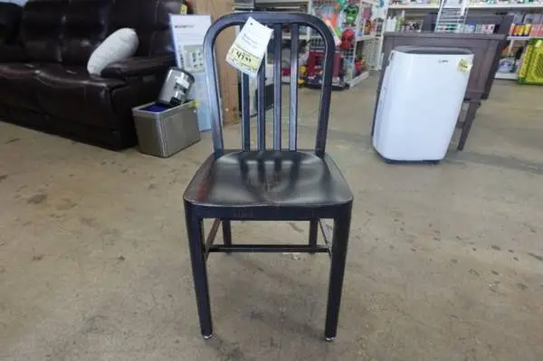 Flash Furniture Commercial Grade Metal Indoor-Outdoor Chair, Black-Ant