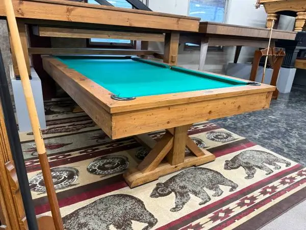 Custom Homestead Pool Table – Rustic Hardwood Design