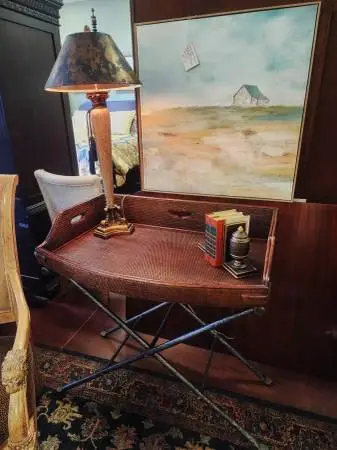 Henredon? Rattan Butler Tray Table-36.5W x 24D x 33H
