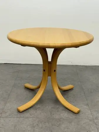 Danish End Table by H.M. Sofaborde Round Beech Side Table
