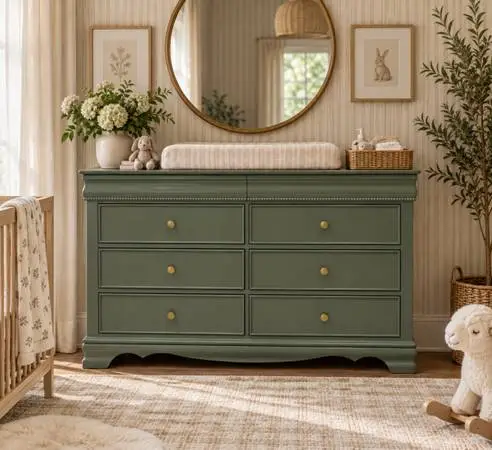 Sage green 6 drawer dresser