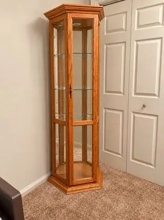 Pine Lighted Corner Curio