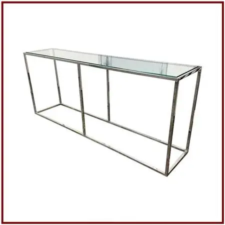 Modern Chrome + Glass Console Table