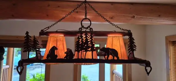 Cabin Rustic style log light BEAUTIFUL ONE-OF-A-KIND