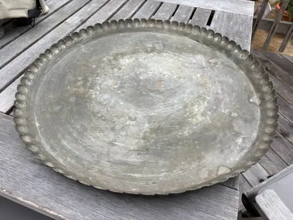 Vintage Moroccan Tinned Copper Tray Pierre Lafond