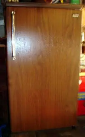 Refrigerator, electric stove.