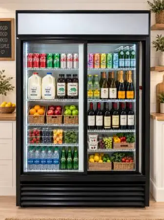 TRUE Commercial 2-Door Glass Refrigerator / Merchandiser – Works Great