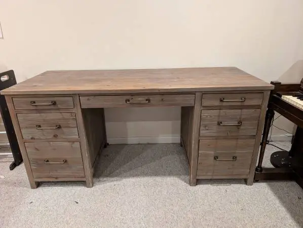 Pottery Barn Parker Reclaimed Wood Executive Desk