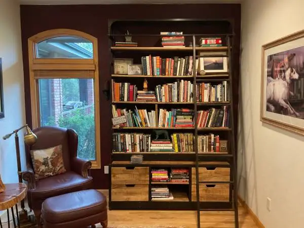 Industrial style book shelf. (Very cool)