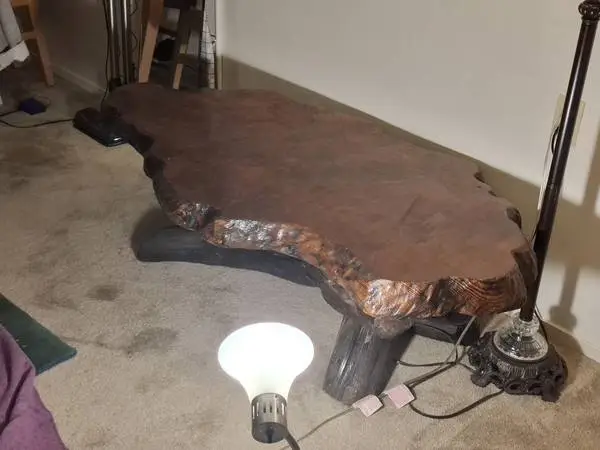 For sale handmade redwood table