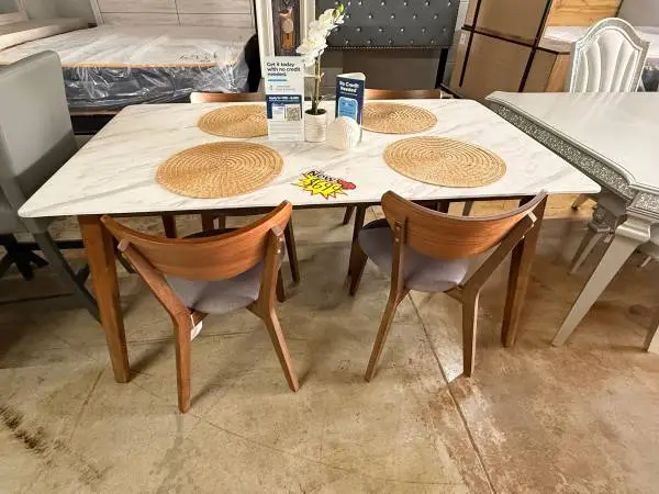 New Brown White Table 5 Piece
