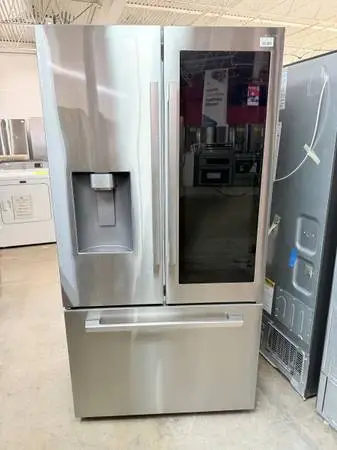SAMSUNG WITH GLASS DOOR STAINLESS FRIDGE