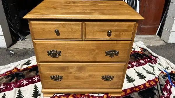 Vintage Mid Century Chippendale Maple Chest of Drawers small chest nightstand L3