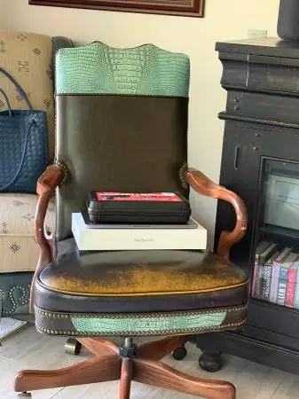 SPECTACULAR Custom Turquoise Ridge Western Executive Desk Chair