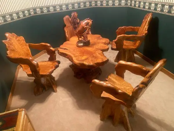 Burlwood card table