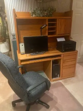 Computer desk and chair