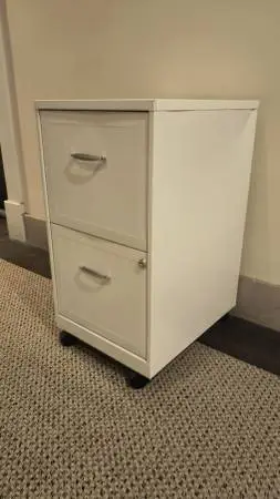Drawer File Cabinet Pearl White with wheels