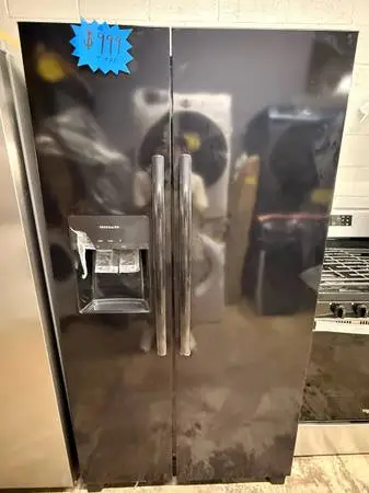 Open Box Black Frigidaire Refrigerator