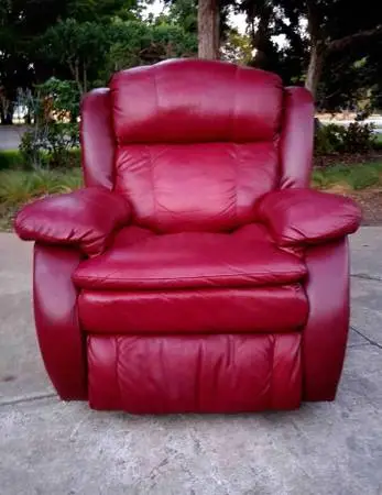 Red Leather Recliner By Lane