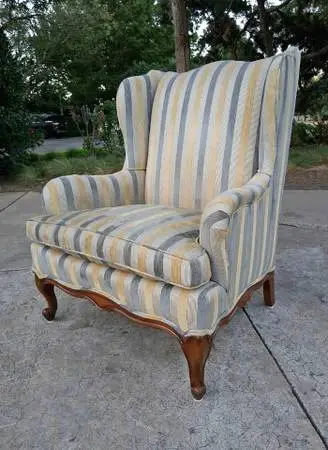 Vintage C.R. Laine Queen Anne Style Wingback Chair