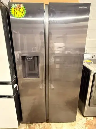 Open Box Black Samung Refrigerator