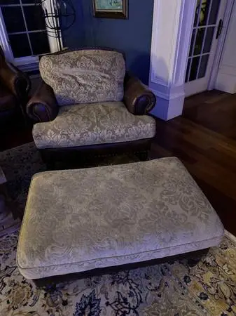 Two Bernhardt Armchairs + Matching Ottoman | Newton Pickup
