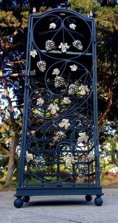 Vintage Solid Wrought Iron Wine Rack
