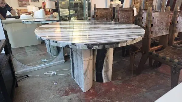 CB2 Julius 48 Round Marble Dining Table $999.00 CB2 Julius 48 Round