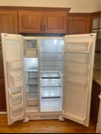 White side-by-side fridge