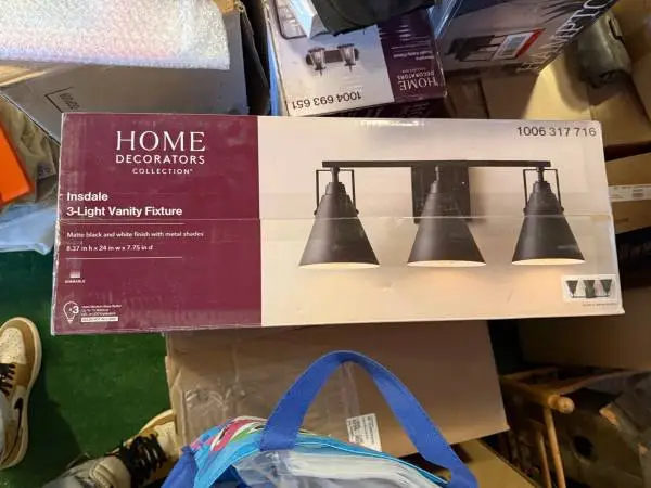 Brand New Home Decorators Insdale 3-Light Vanity Fixture