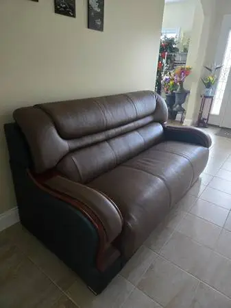 3 piece premium cowhide genuine leather living.