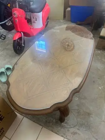 Glass top coffee table