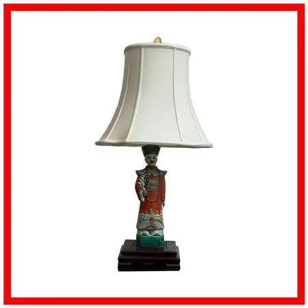 Chinese Famille Rose Porcelain Court Figure Table Lamp, Vintage