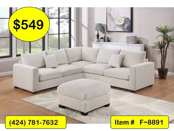 Plush ~ Sofa Sectionals w/ Ottoman Included!