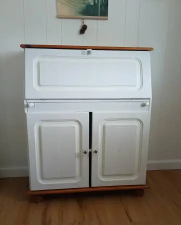Solid Pine Fold Out Desk Cabinet