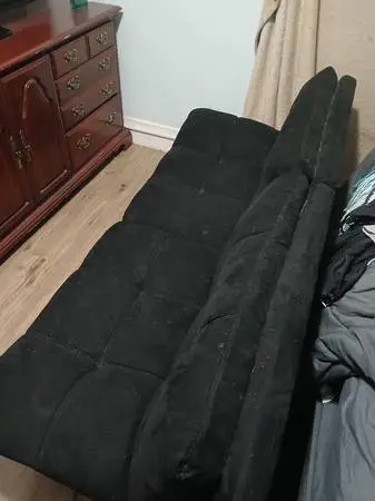 Black futon couch