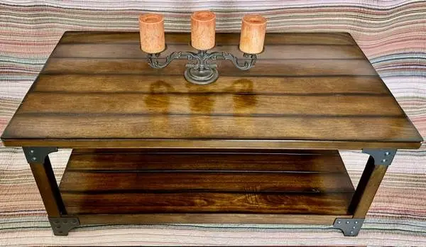 Rustic Wooden Rectangular Ashley(?) Coffee Table