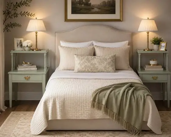Elegant Vintage End Tables / Nightstands – Matching Pair – Evergreen F