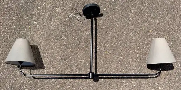 Linear Two-Light Chandelier or Double Arm Pendant Light